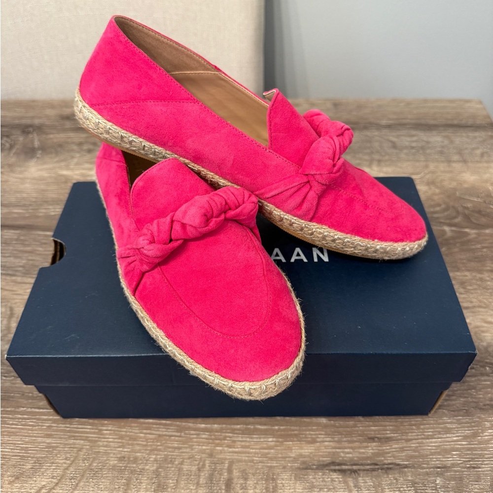 Cole Haan Pink Suede Espadrille Loafers